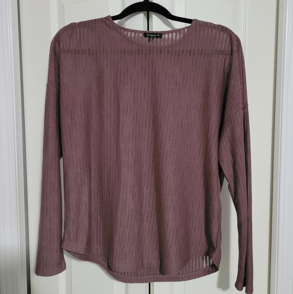 Dynamite, dusty rose, sheer top